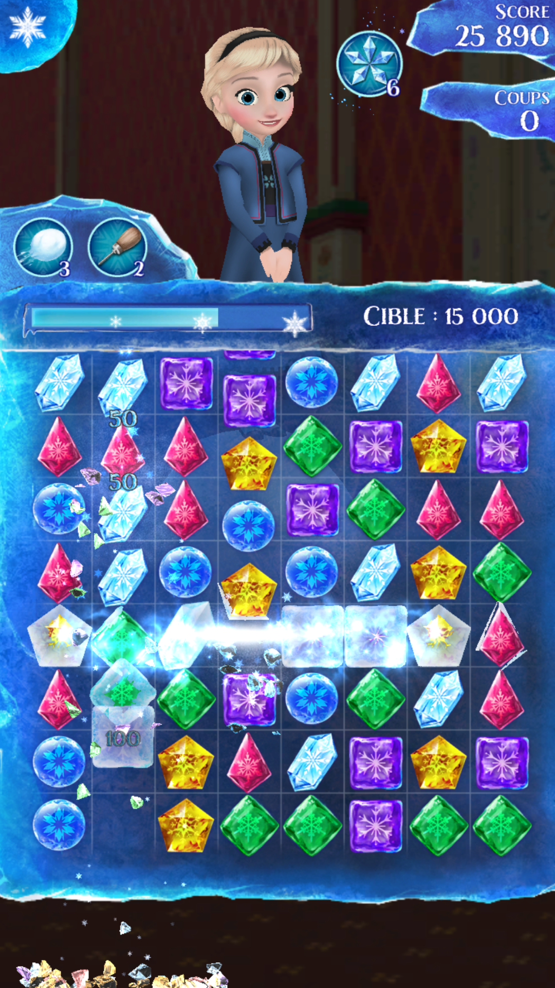 Frozen Free Fall – le jeu sur tablette et smartphones de la Reine